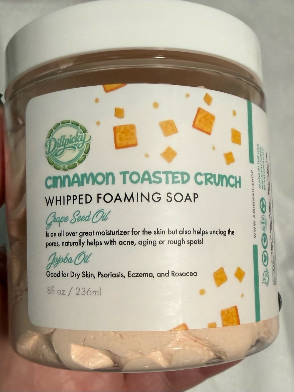 Aminnah/Dillpicky collab Cinnamon Toasted Crunch Whipped Foaming Soap!